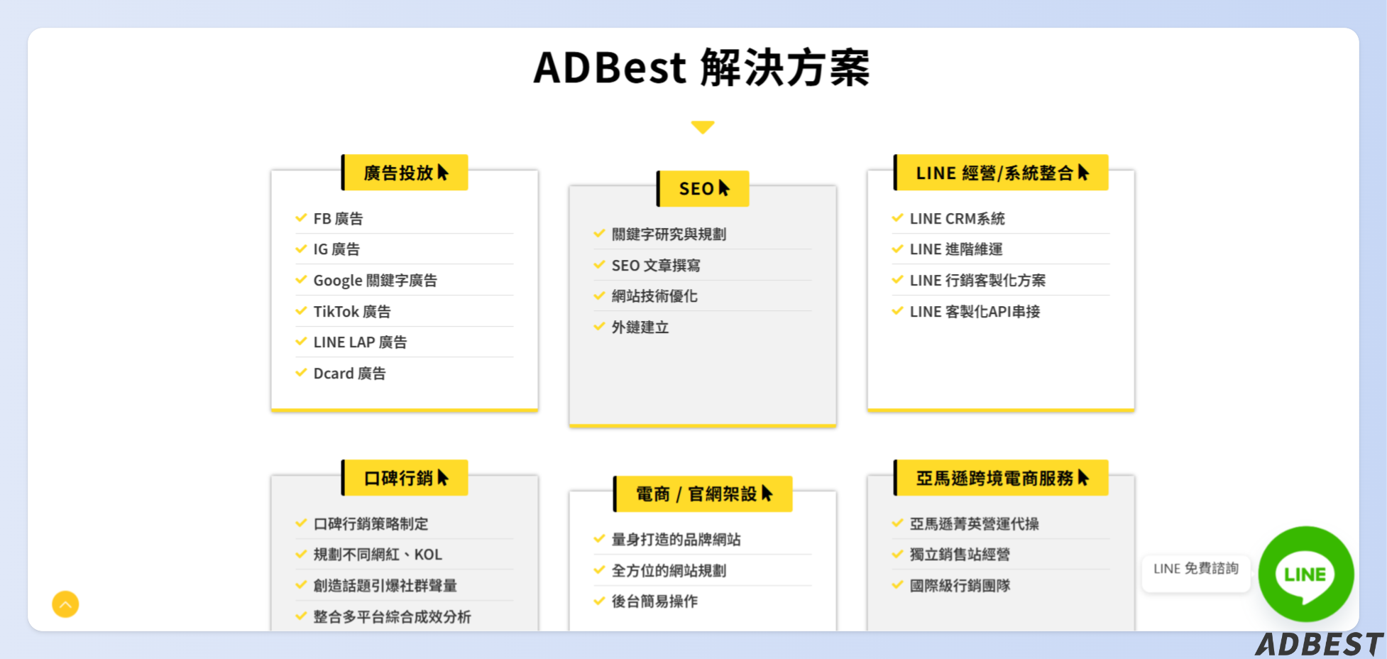 ADBest 提供一站式行銷解決方案