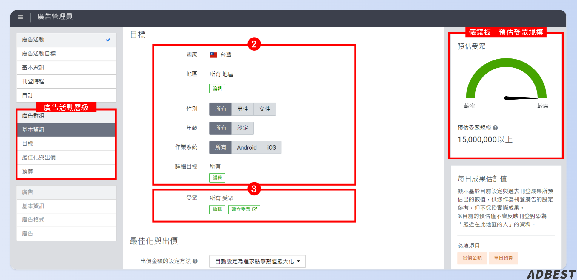 編輯「廣告群組」層級-2