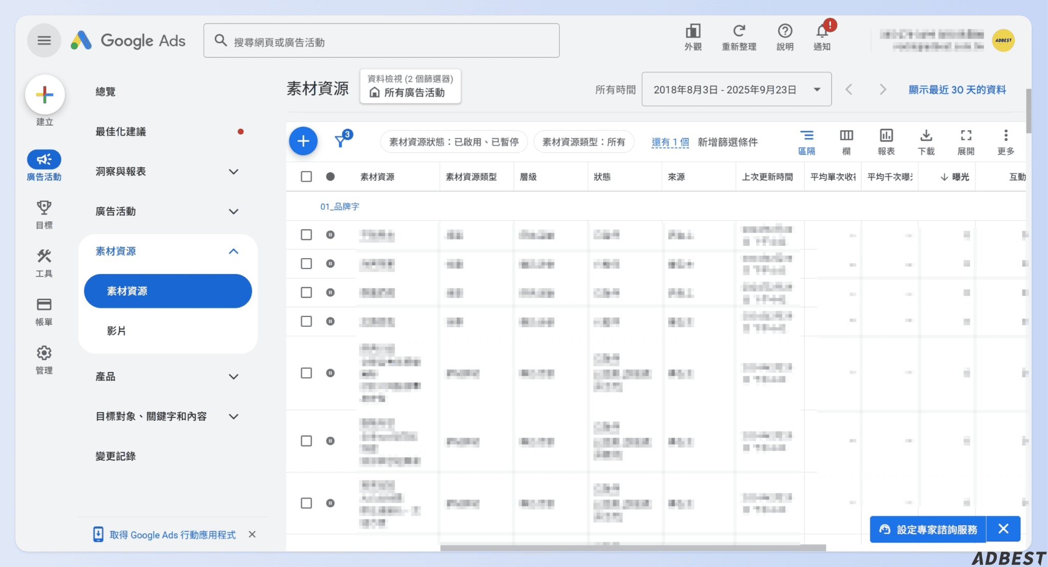 追縱和調整廣告