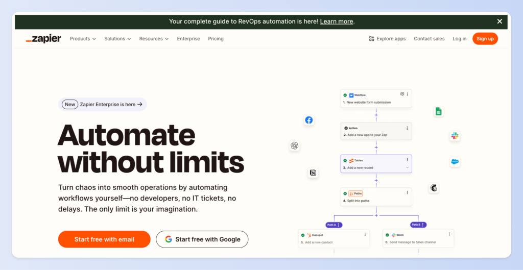 Zapier 是一種讓程式之間聯動的自動化工具。