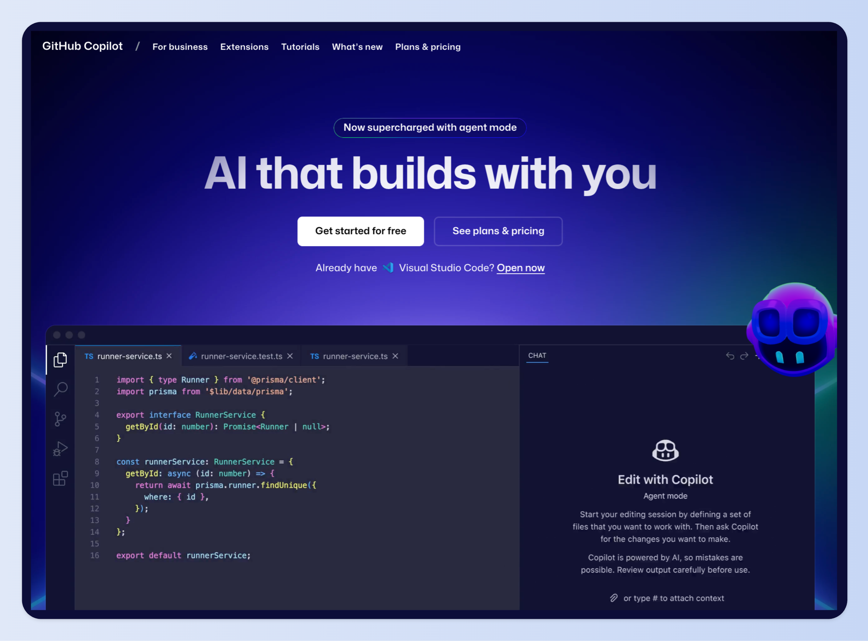 GitHub Copilot 補齊程式碼就是生成式 AI 有名的例子