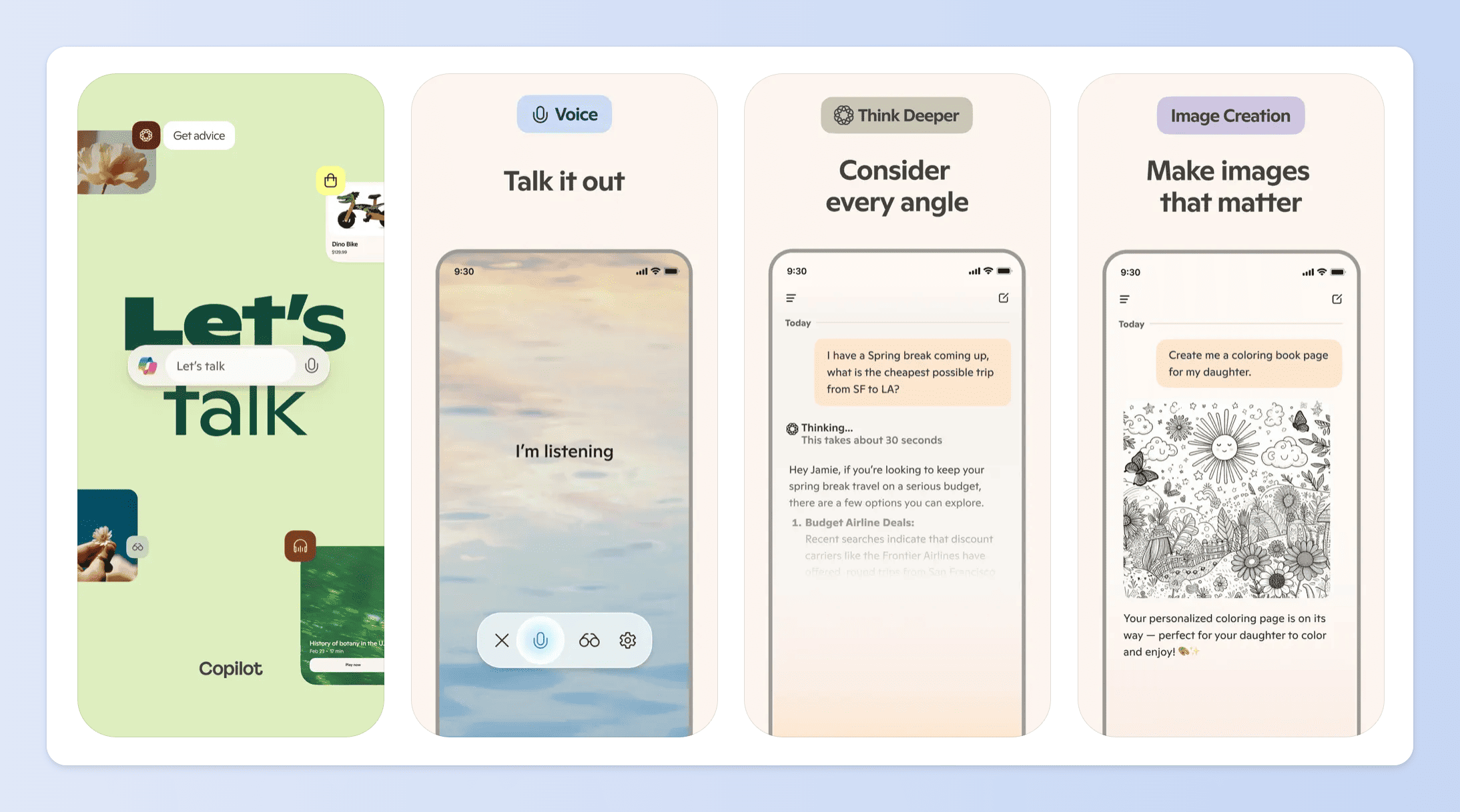 Copilot App介面設計適合用行動裝置操作